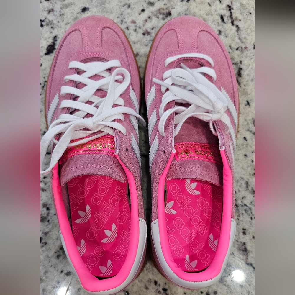 Adidas Originals Handball Spezial "Lucid  Pink and White Sneakers. Wsize 7.5 - Picture 5 of 9